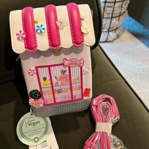 Vendula London Cream and Pink Vegan Crossbody Bag